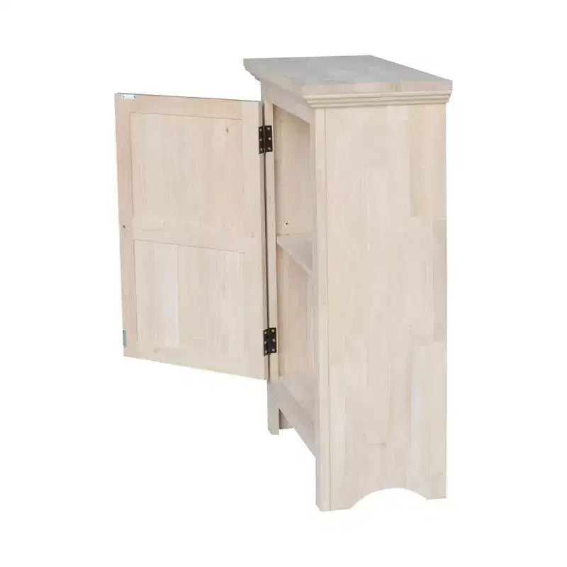 Mobiletto sottile da 90 cm non rifinito - : Legno massello, 2 ripiani, Legno di gomma