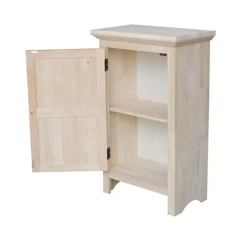 Mobiletto sottile da 90 cm non rifinito - : Legno massello, 2 ripiani, Legno di gomma