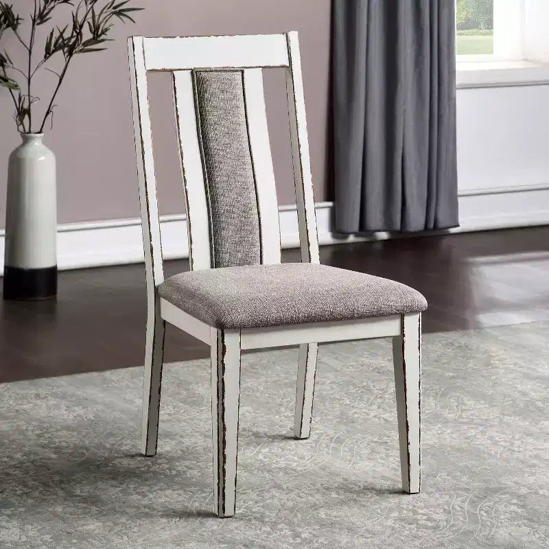 Set da pranzo Redmond espandibile 5 pezzi bianco invecchiato/noce scuro/grigio caldo - HOMES: Inside + Out