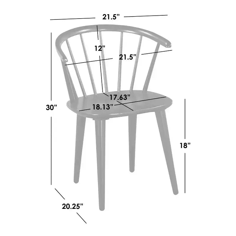 Buylateral Set da pranzo rotondo Florence Farmhouse da 42" a 3 pezzi con sedie in legno massello nero