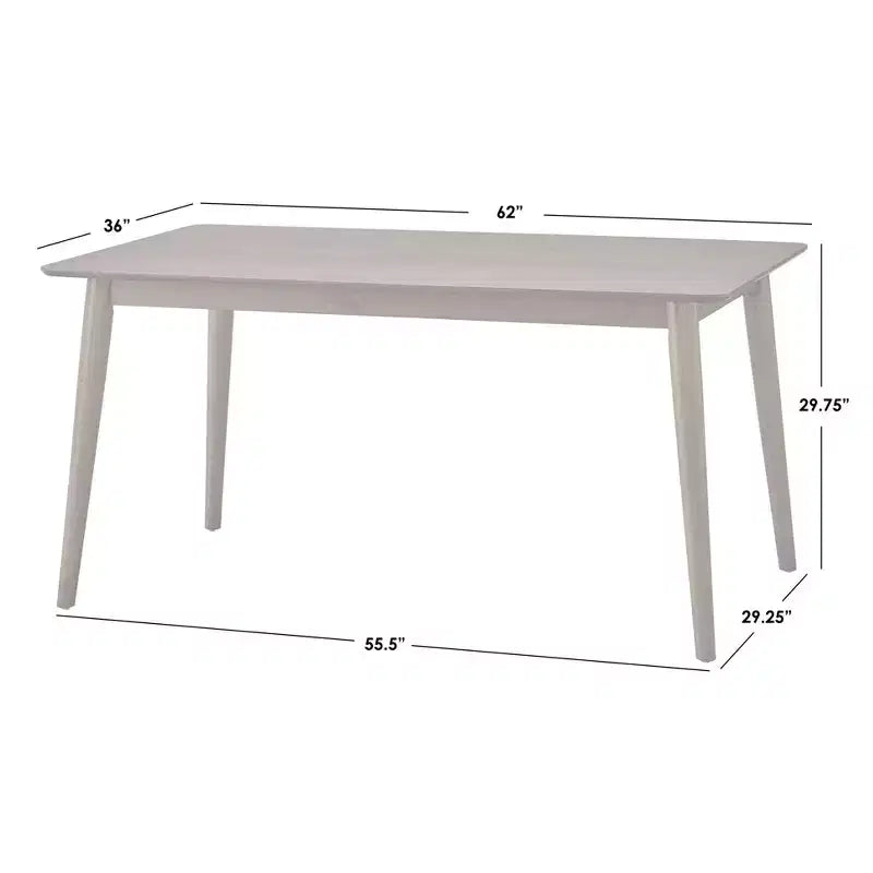 Set da pranzo rettangolare Lifestorey 5 pezzi Clover, design moderno metà secolo, noce/grigio