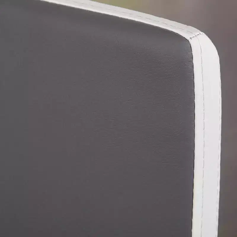 Buylateral Set da pranzo Nora con tavolo rotondo a piedistallo moderno 3 pezzi e sedie in ecopelle Grigio/Bianco