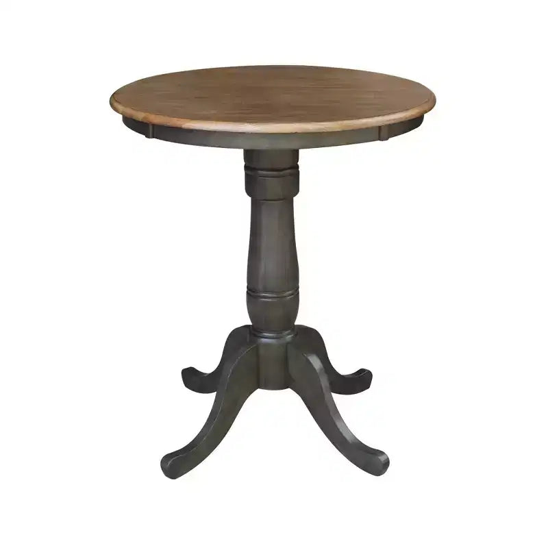 Set da pranzo Austin con piedistallo rotondo da 30" altezza bancone con 2 sgabelli Emily Marrone Noce Americano - International Concepts
