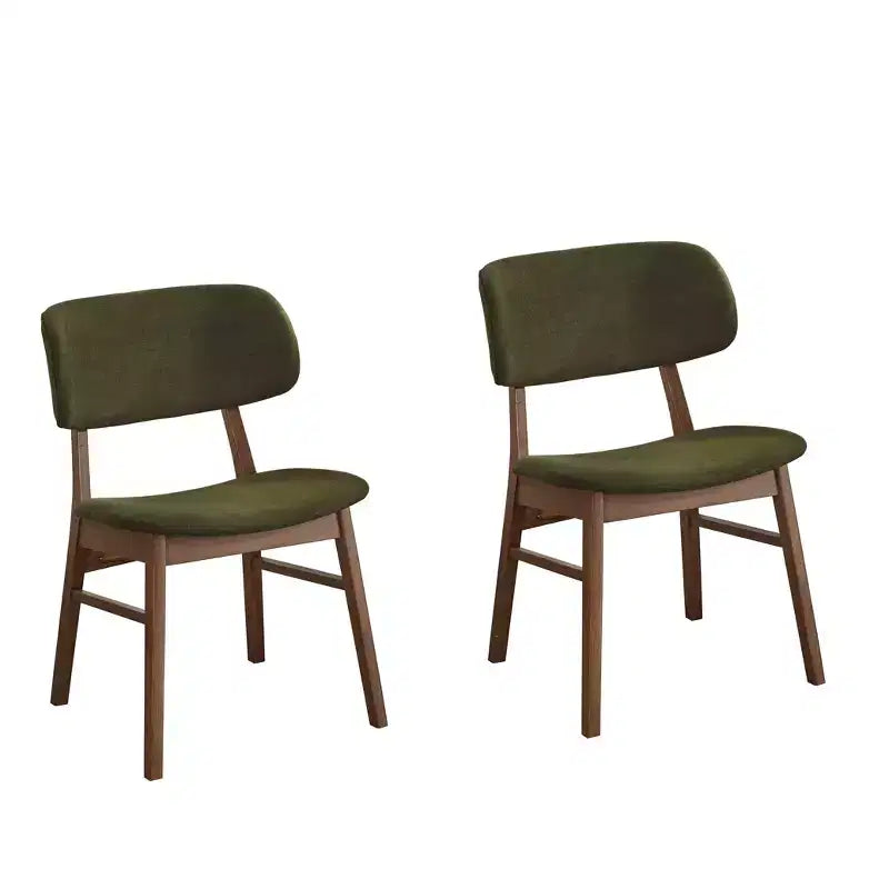 Lifestorey Set da Pranzo Rettangolare Moderno di Metà Secolo Rory 5 pezzi Noce/Nero/Verde: 4 sedie imbottite
