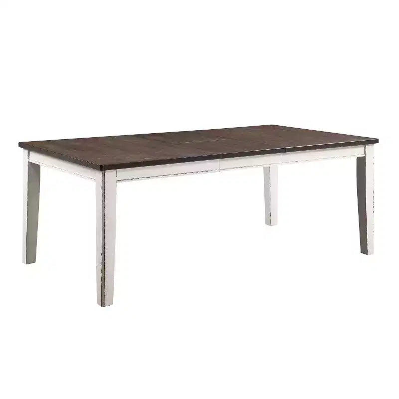 Set da pranzo allungabile 7 pezzi Redmond Bianco invecchiato/Noce scuro/Grigio caldo - HOMES: Inside + Out
