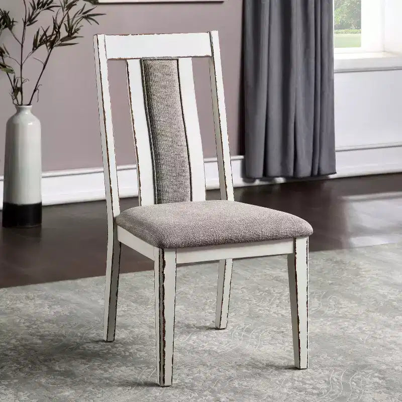 Set da pranzo allungabile 7 pezzi Redmond Bianco invecchiato/Noce scuro/Grigio caldo - HOMES: Inside + Out