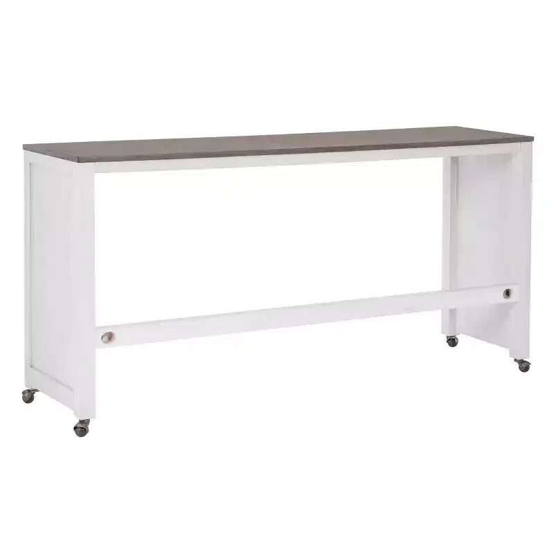 Powell Adams Set da Pranzo Consolle Pieghevole in Legno Massello con 3 Sgabelli Imbottiti con Seduta Beige Bianco: Tavolo Rettangolare, Nido, Non Allungabile