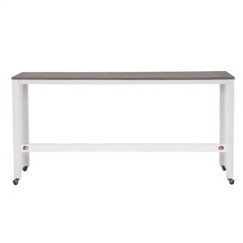 Powell Adams Set da Pranzo Consolle Pieghevole in Legno Massello con 3 Sgabelli Imbottiti con Seduta Beige Bianco: Tavolo Rettangolare, Nido, Non Allungabile