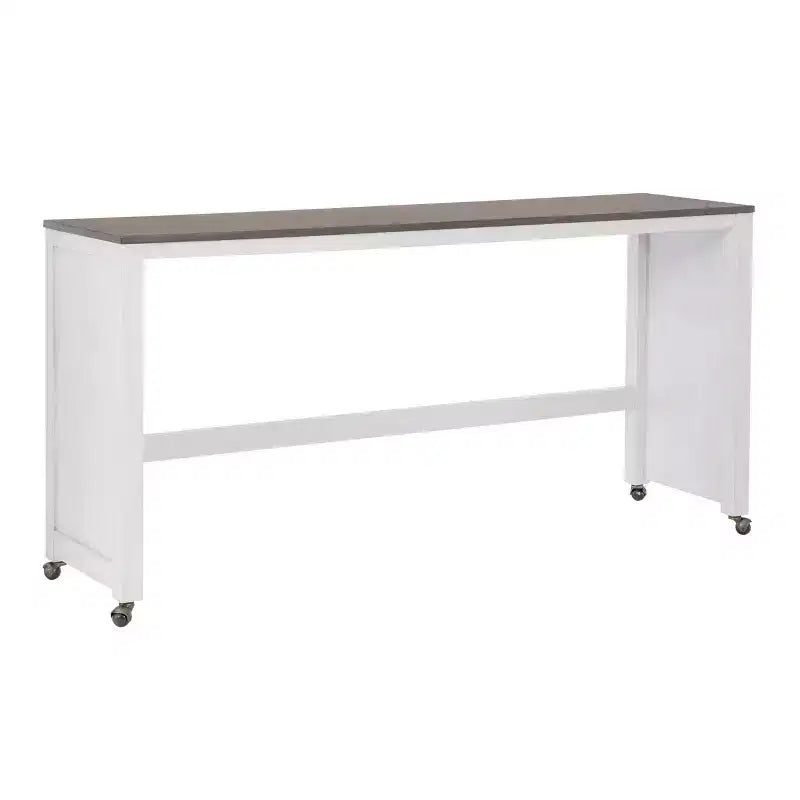 Powell Adams Set da Pranzo Consolle Pieghevole in Legno Massello con 3 Sgabelli Imbottiti con Seduta Beige Bianco: Tavolo Rettangolare, Nido, Non Allungabile