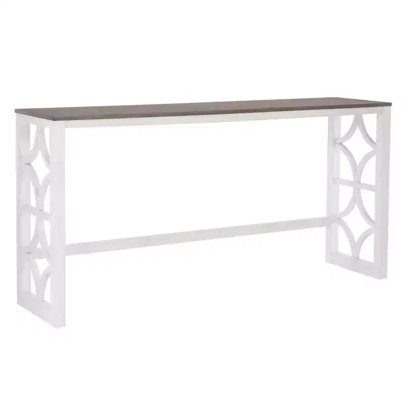 Powell Adams Set da Pranzo Consolle Pieghevole in Legno Massello con 3 Sgabelli Imbottiti con Seduta Beige Bianco: Tavolo Rettangolare, Nido, Non Allungabile