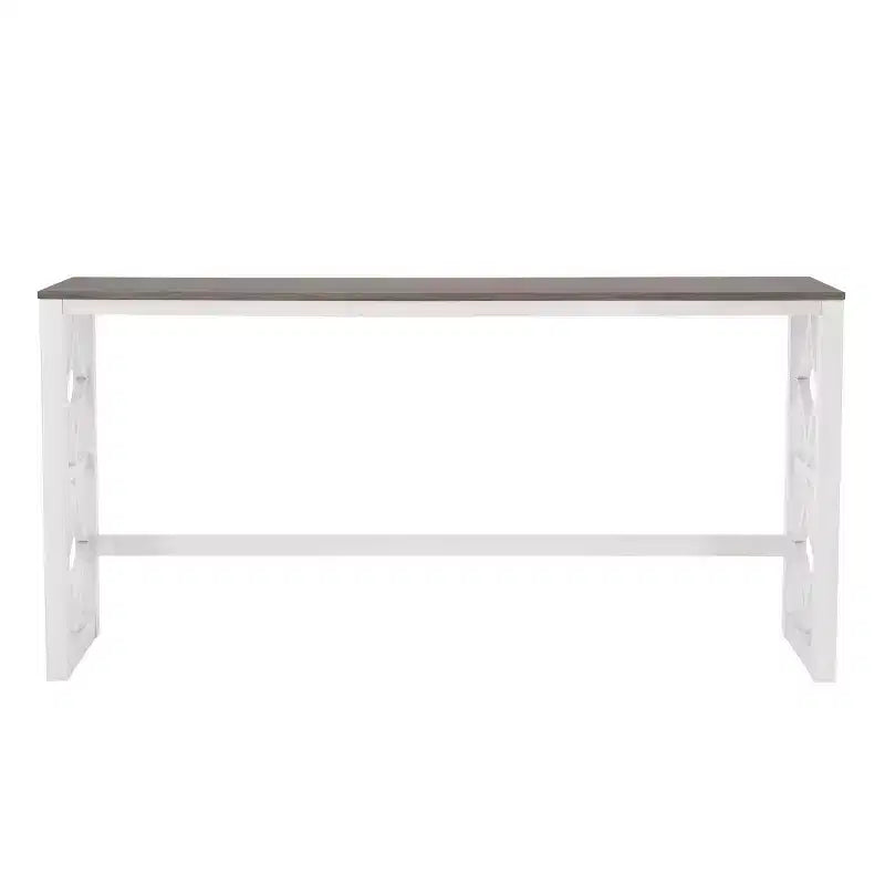 Powell Adams Set da Pranzo Consolle Pieghevole in Legno Massello con 3 Sgabelli Imbottiti con Seduta Beige Bianco: Tavolo Rettangolare, Nido, Non Allungabile