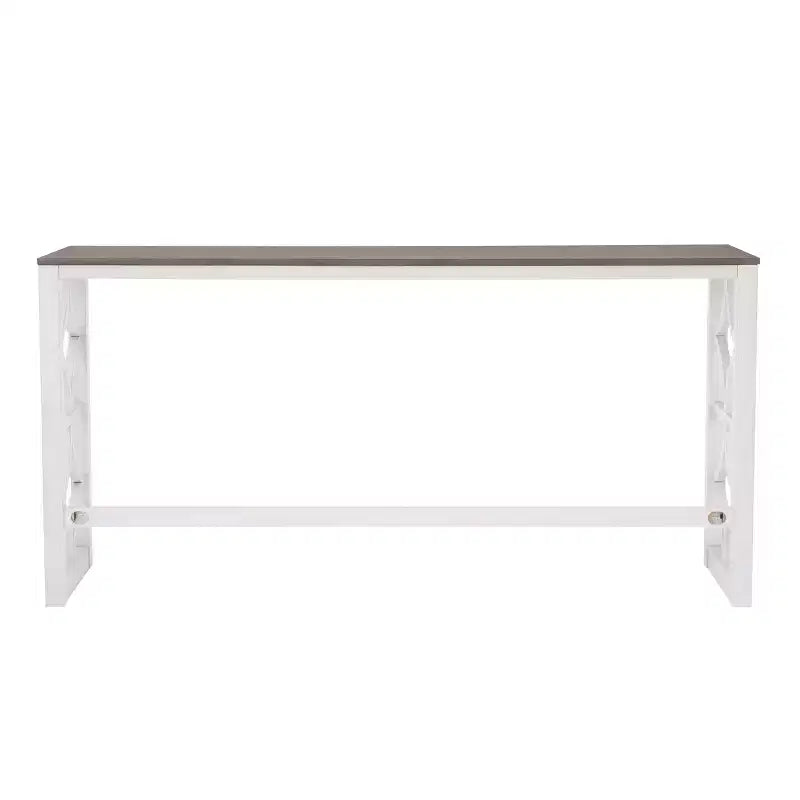 Powell Adams Set da Pranzo Consolle Pieghevole in Legno Massello con 3 Sgabelli Imbottiti con Seduta Beige Bianco: Tavolo Rettangolare, Nido, Non Allungabile