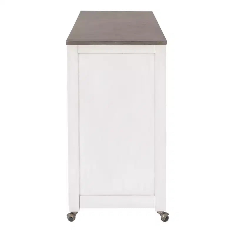 Powell Adams Set da Pranzo Consolle Pieghevole in Legno Massello con 3 Sgabelli Imbottiti con Seduta Beige Bianco: Tavolo Rettangolare, Nido, Non Allungabile
