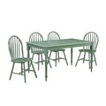5pc Carolina Dining Set Equestrian Green - Boraam: Rectangle Table, 4 Wood Chairs, Farmhouse Style