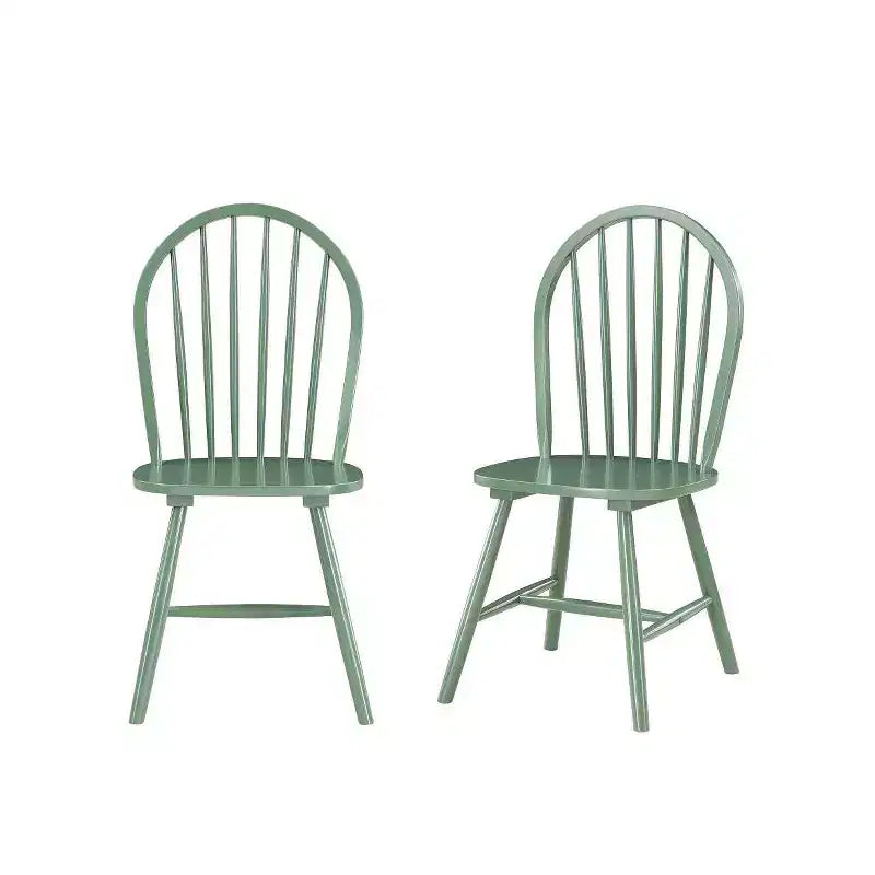 Set da pranzo Carolina da 5 pezzi verde equestre - Boraam: Tavolo rettangolare, 4 sedie in legno, stile rustico