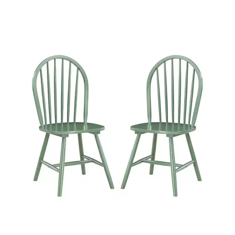 Set da pranzo Carolina da 5 pezzi verde equestre - Boraam: Tavolo rettangolare, 4 sedie in legno, stile rustico