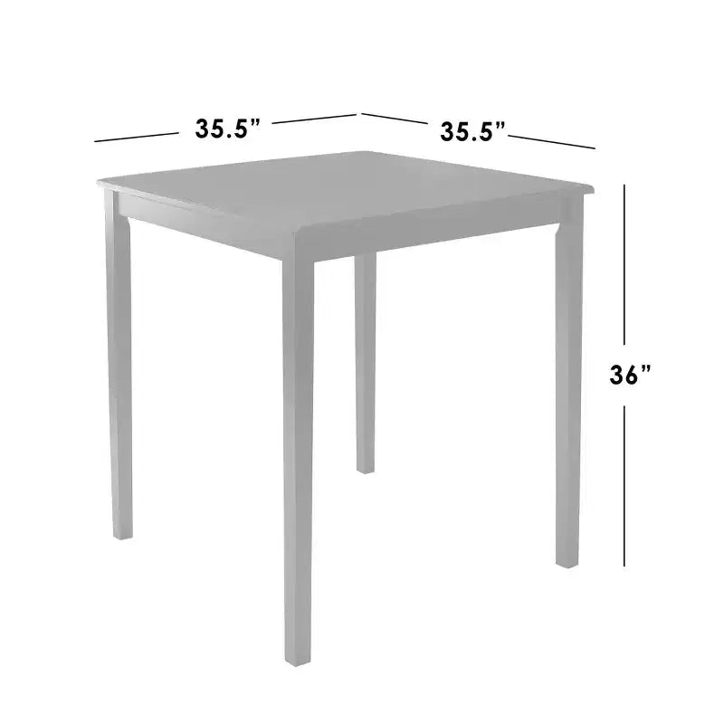 Buylateral Set da pranzo quadrato Belfast a 5 pezzi ad altezza bancone con 4 sgabelli a sella neri