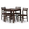 5pc Lovy Modern and Contemporary Walnut Finished Dining Set Dark Brown - Baxton Studio