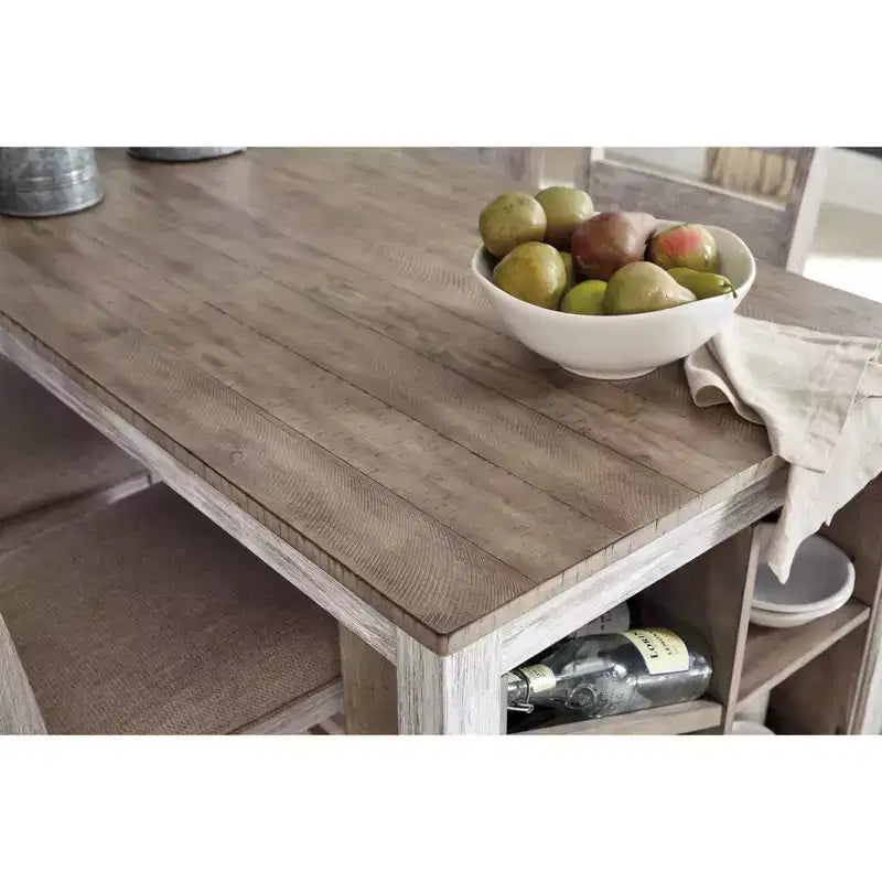Signature Design by Ashley Set di 7 Skempton Set da Pranzo Tavolo Marrone Chiaro: Moderno Rettangolare 6 Posti Fisso
