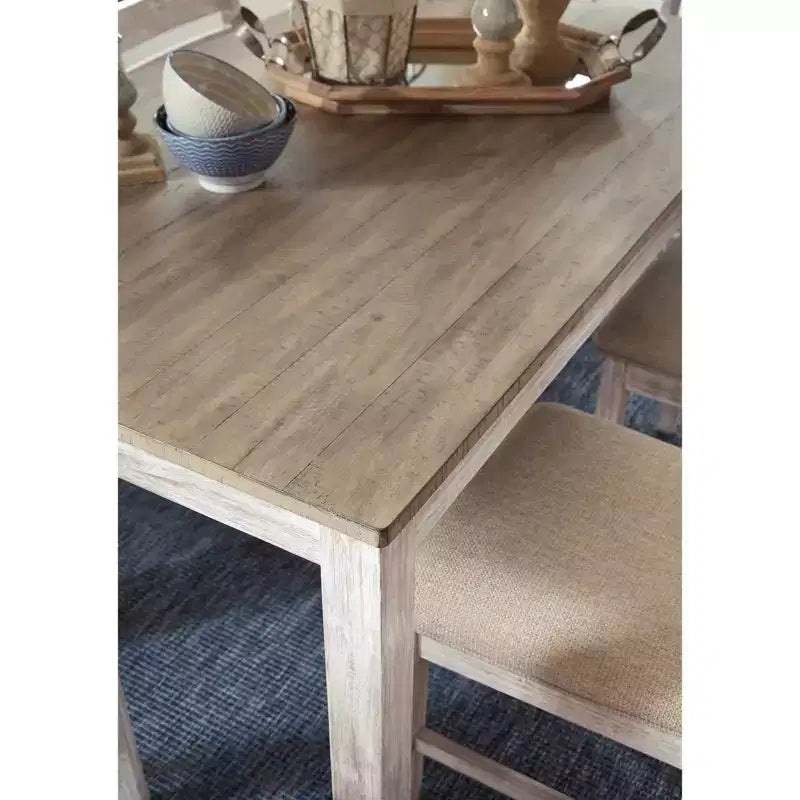 Signature Design by Ashley Set di 7 Skempton Set da Pranzo Tavolo Marrone Chiaro: Moderno Rettangolare 6 Posti Fisso