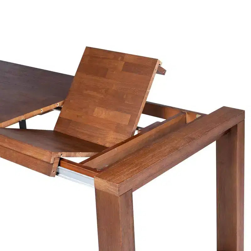 Set da 7 pezzi Rasmus con tavolo allungabile e poltroncine Castagno - Boraam: Legno di acacia, Sedie in ecopelle