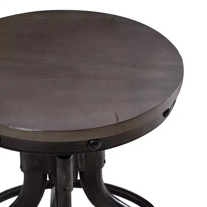 Set da pranzo Powell Tormo da 5 pezzi con sgabelli da bar regolabili rotondi altezza bancone grigio
