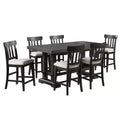 7pc Napa Counter Height Dining Set Dusky Cedar - Steve Silver Co.: Expandable, Farmhouse Style, Seats 8-10