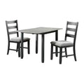 Picket House Furnishings 3pc Tuttle Drop Leaf Extendable Dining Table Set and 2 Chairs Gray/Black: Modern Rectangle Shape, Upholstered Chairs