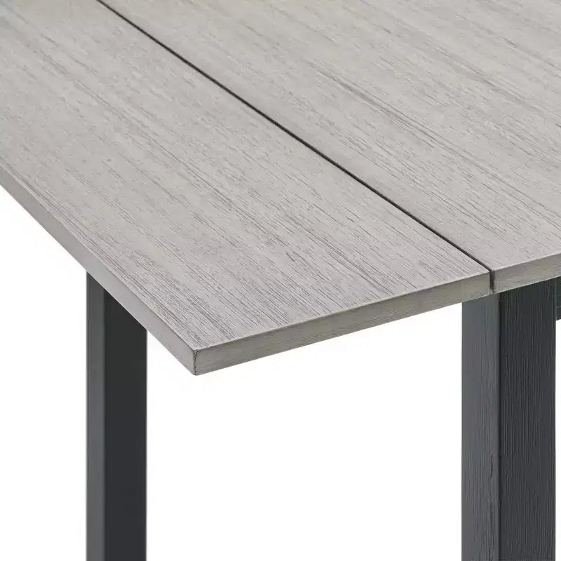 Set tavolo da pranzo 3 pz Picket House Furnishings Tuttle con piano a ribalta allungabile e 2 sedie Grigio/Nero: Forma rettangolare moderna, Sedie imbottite