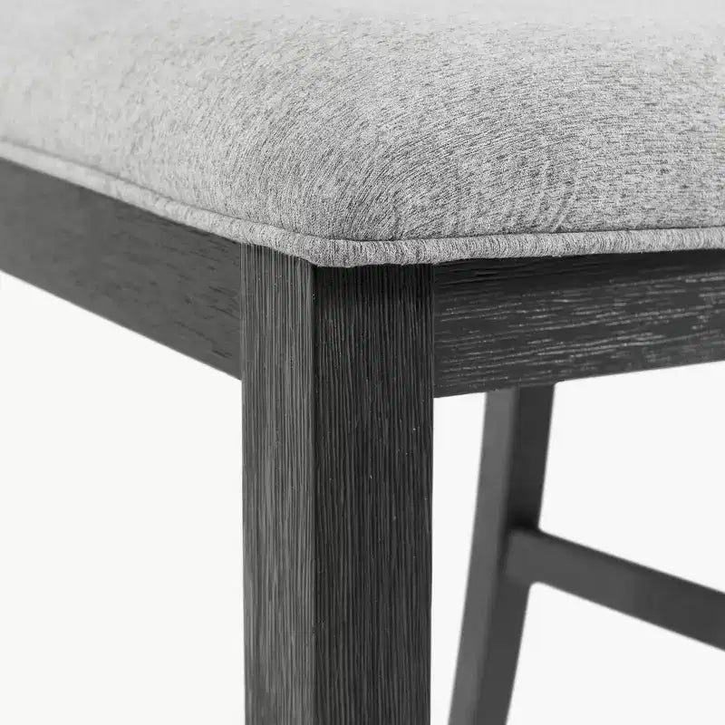 Set tavolo da pranzo 3 pz Picket House Furnishings Tuttle con piano a ribalta allungabile e 2 sedie Grigio/Nero: Forma rettangolare moderna, Sedie imbottite