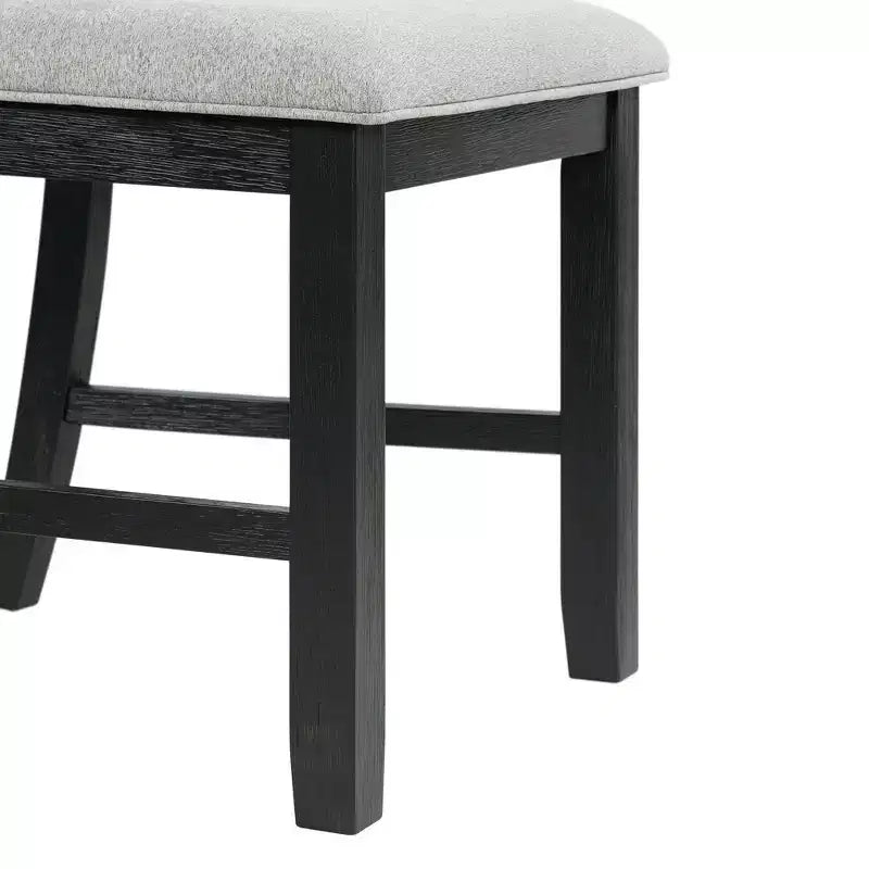 Set tavolo da pranzo 3 pz Picket House Furnishings Tuttle con piano a ribalta allungabile e 2 sedie Grigio/Nero: Forma rettangolare moderna, Sedie imbottite