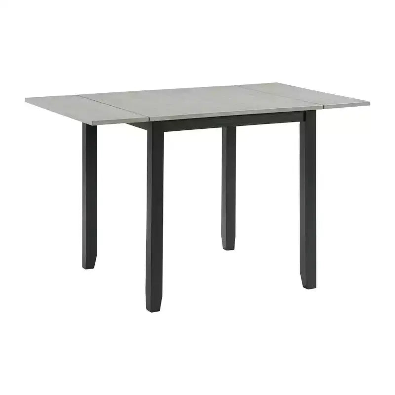 Set tavolo da pranzo 3 pz Picket House Furnishings Tuttle con piano a ribalta allungabile e 2 sedie Grigio/Nero: Forma rettangolare moderna, Sedie imbottite