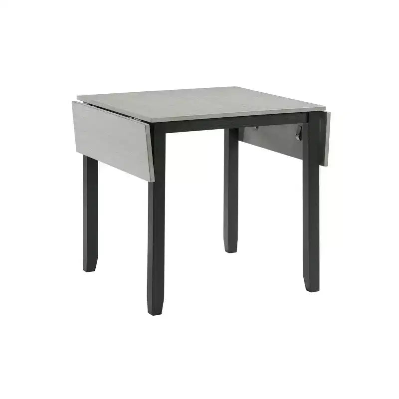 Set tavolo da pranzo 3 pz Picket House Furnishings Tuttle con piano a ribalta allungabile e 2 sedie Grigio/Nero: Forma rettangolare moderna, Sedie imbottite