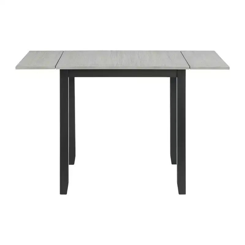 Set tavolo da pranzo 3 pz Picket House Furnishings Tuttle con piano a ribalta allungabile e 2 sedie Grigio/Nero: Forma rettangolare moderna, Sedie imbottite