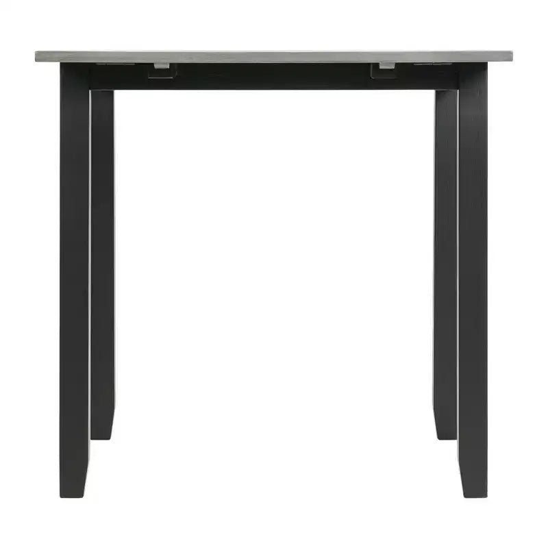 Set tavolo da pranzo 3 pz Picket House Furnishings Tuttle con piano a ribalta allungabile e 2 sedie Grigio/Nero: Forma rettangolare moderna, Sedie imbottite