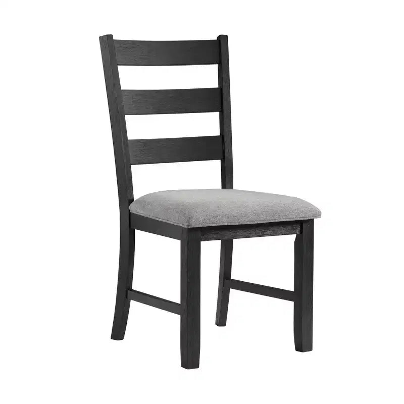 Set tavolo da pranzo 3 pz Picket House Furnishings Tuttle con piano a ribalta allungabile e 2 sedie Grigio/Nero: Forma rettangolare moderna, Sedie imbottite