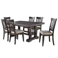 Steve Silver Co. 7pc Napa Dining Set Dusky Cedar: Rectangle Table, Upholstered Chairs, Veneer Finish