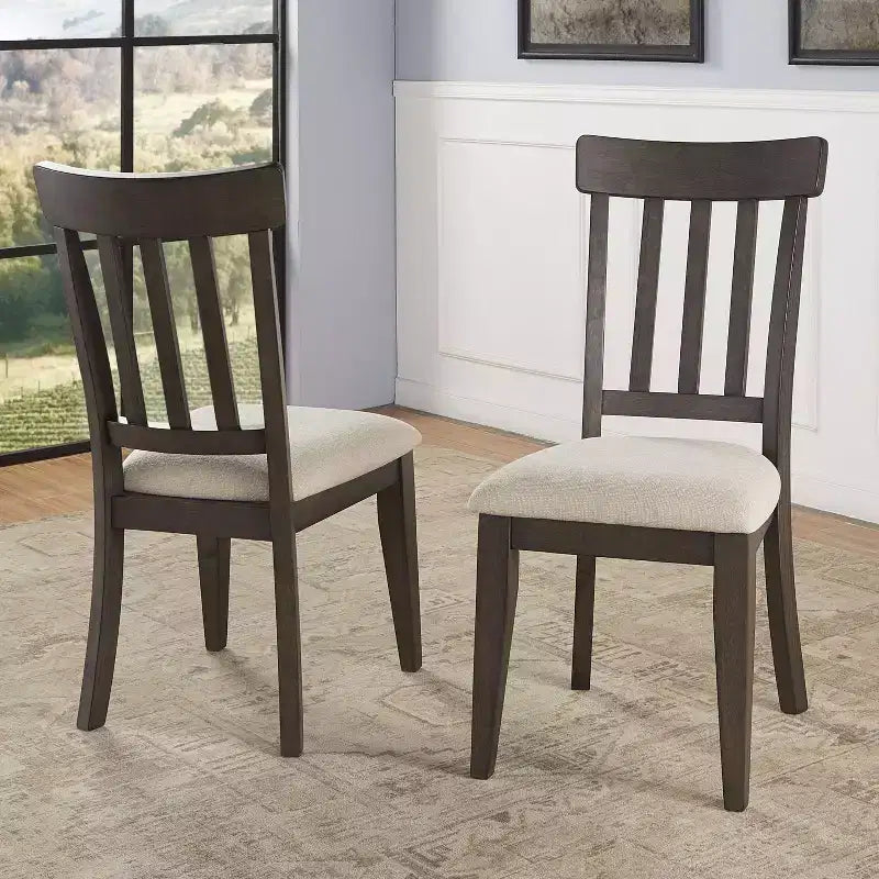 Steve Silver Co. Set da pranzo Napa 7 pz Cedro Scuro: Tavolo Rettangolare, Sedie Imbottite, Finitura Impiallacciata