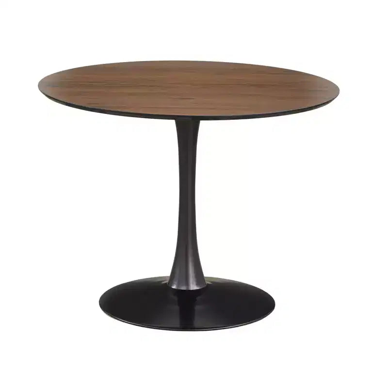 angelo:SET DA PRANZO 5pz Kavitt Noce: Sedie Moderne Imbottite, Struttura in Metallo, Tavolo con Piedistallo