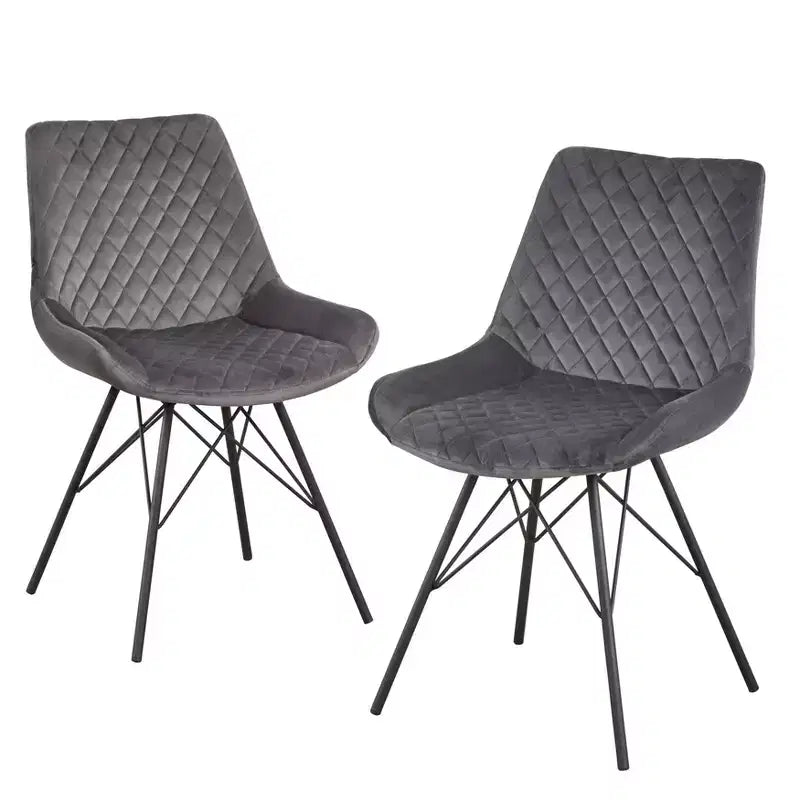 angelo:SET DA PRANZO 5pz Kavitt Noce: Sedie Moderne Imbottite, Struttura in Metallo, Tavolo con Piedistallo
