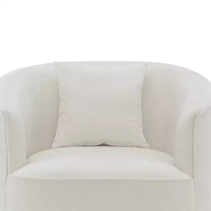 Poltrona d'accento 39" ciniglia beige: rivestimento in lino, struttura in legno, nessun montaggio richiesto