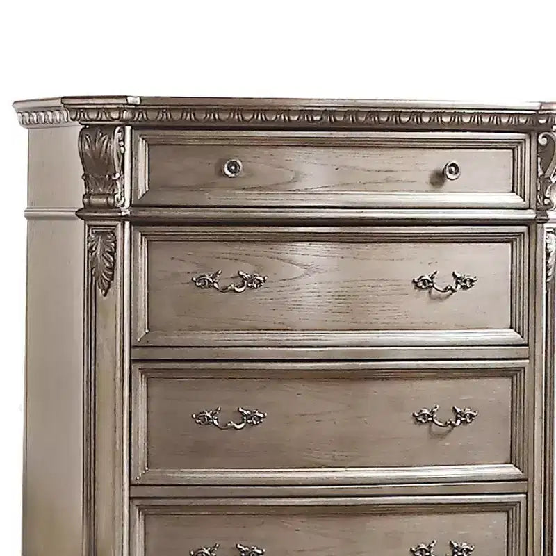 Cassettiera Northville 42" Argento Antico - : 5 cassetti in legno, guide in metallo, nessun assemblaggio richiesto