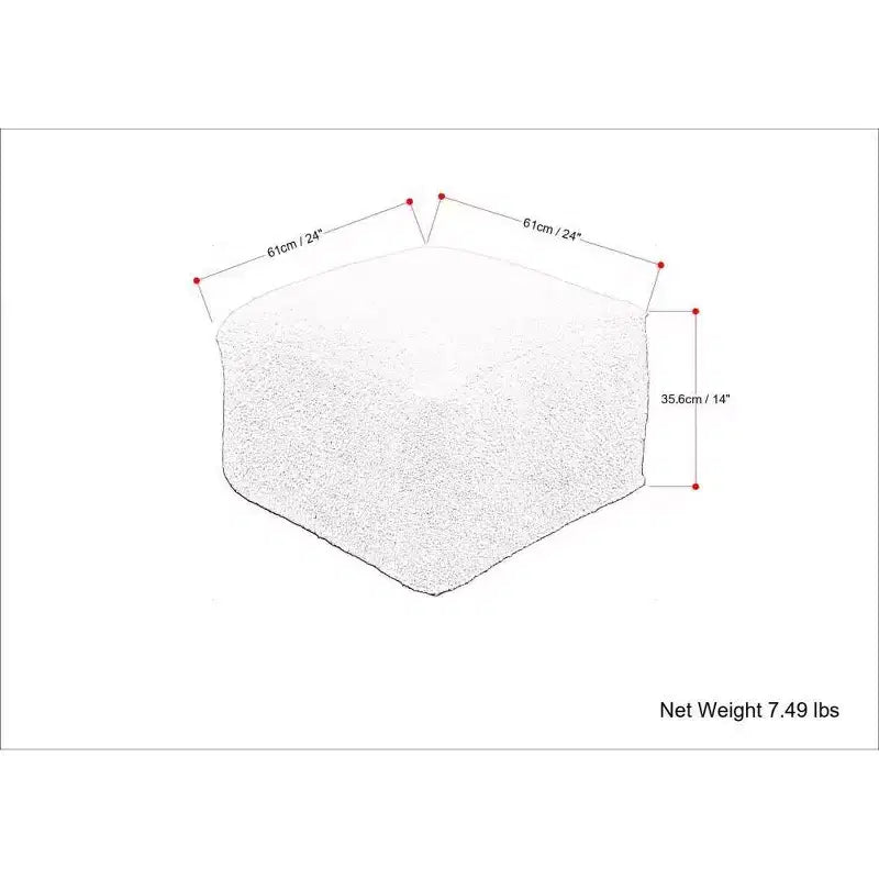 Pouf quadrato Lyanna avorio
