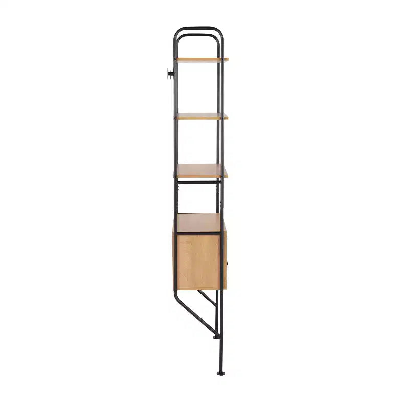 Libreria 75" in Acciaio/Legno Nero/Marrone -