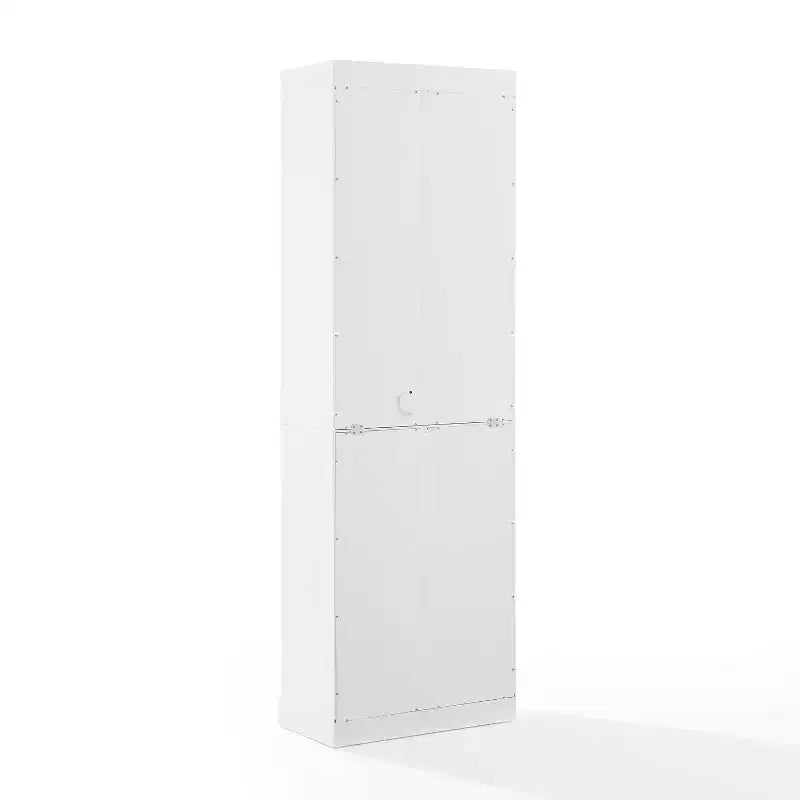 Libreria 78" Stanton Storage bianca: design tradizionale rustico, 5 ripiani regolabili, armadietto