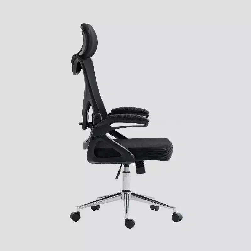 Sedia da Ufficio Ergonomica Essenziale con Poggiatesta e Supporto Lombare Nera