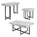 3pc Rohde Contemporary Coffee Table Set with Drawers Gray/Gum Metal - miBasics
