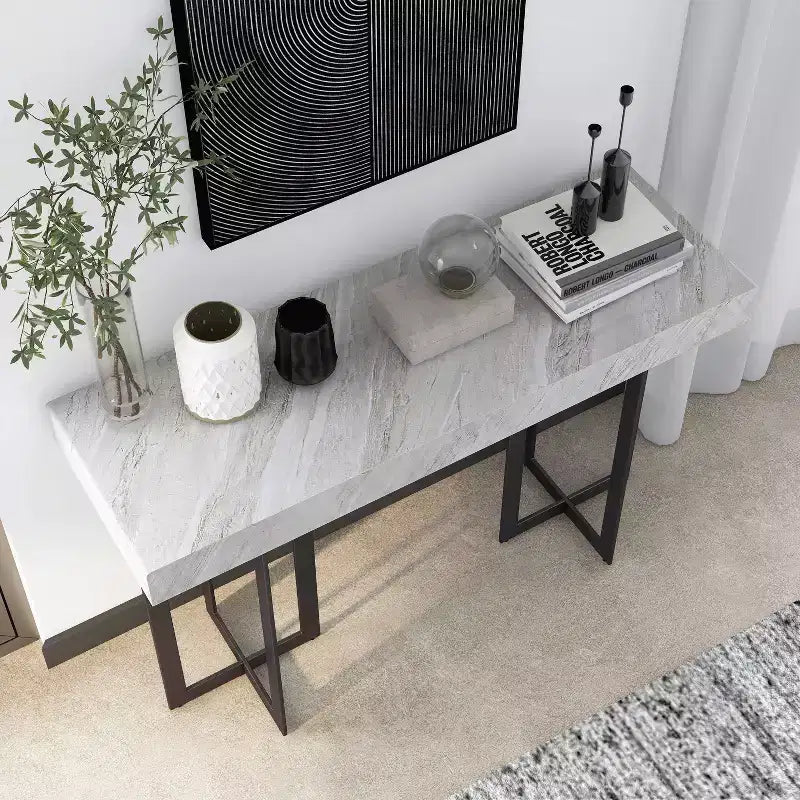 Set da 3 tavolini da caffè contemporanei Rohde con cassetti grigio/metallo color gomma -