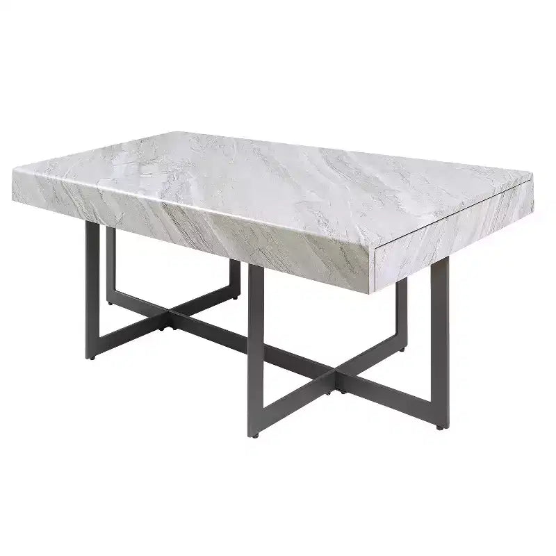 Set da 3 tavolini da caffè contemporanei Rohde con cassetti grigio/metallo color gomma -