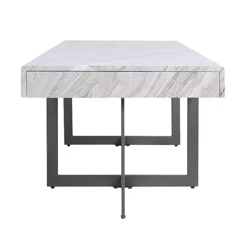 Set da 3 tavolini da caffè contemporanei Rohde con cassetti grigio/metallo color gomma -